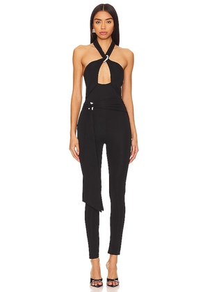 Camila Coelho Delta Jumpsuit in Black. Size M, S, XL, XS.