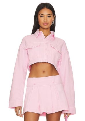 Lovers and Friends Sean Cropped Jacket in Pink. Size M, XS, XXS.
