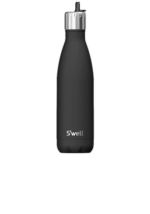 S'well 17oz Water Bottle With Flip Straw Cap in Black.