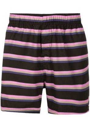 Osklen all-over stripe-print shorts - Black