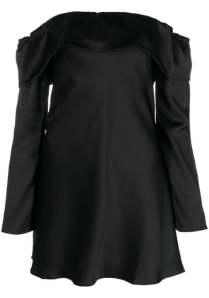 Reformation Maves off-shoulder satin minidress - Black