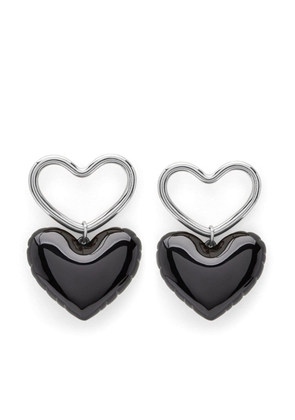 Nina Ricci Blow Up heart-charm drop earrings - Black