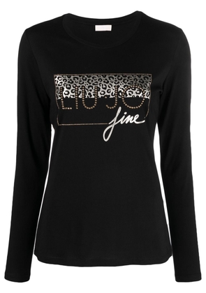 LIU JO logo-embellished cotton t-shirt - Black