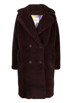 Apparis double-breasted faux-shearling midi coat - Brown