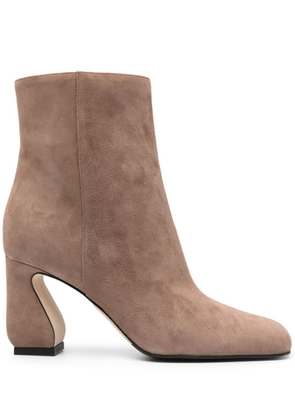 Sergio Rossi 100mm suede ankle boots - Brown
