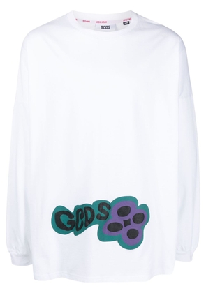 Gcds checkboard-print long-sleeve T-shirt - White