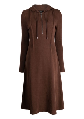 tout a coup hooded cotton midi dress - Brown
