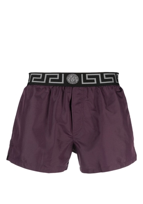 Versace La Greca print swim shorts - Purple