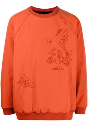 SHIATZY CHEN quilted embroidered-motif sweatshirt - Orange