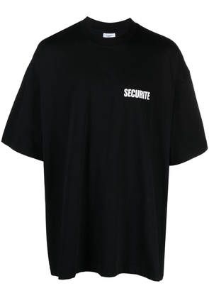 VETEMENTS Securite oversized T-shirt - Black