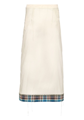 Maison Margiela x Pendleton checked-trim semi-sheer skirt - White