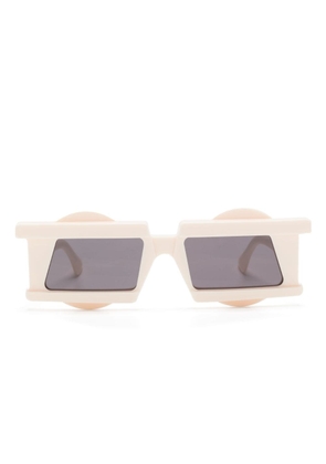 Kuboraum X20 geometric-frame sunglasses - White