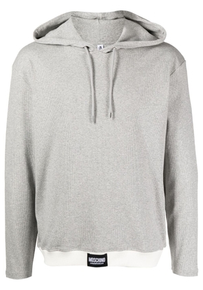Moschino fine-ribbed long-sleeve hoodie - Grey