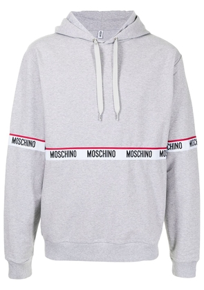 Moschino logo drawstring hoodie - Grey
