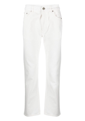 Palm Angels logo-embossed straight jeans - White