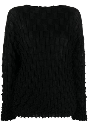 Issey Miyake Shell-knit wool-blend jumper - Black