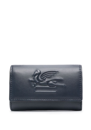 ETRO Pegaso motif-embossed keyring wallet - Blue