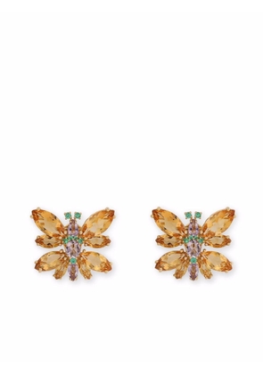 Dolce & Gabbana 18kt yellow gold Spring gemstone clip-on earrings
