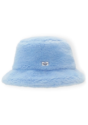 GANNI logo-plaque bucket hat - Blue