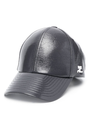 Courrèges logo-patch metallic baseball cap - Black