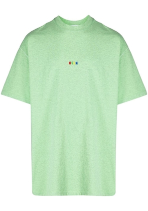 MSGM embroidered-logo cotton T-shirt - Green