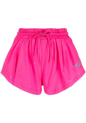 MSGM embroidered-logo cotton shorts - Pink