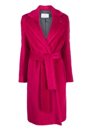 Manuel Ritz belted faux-fur coat - Pink