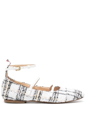 Thom Browne plaid-check tweed ballerina shoes - Grey