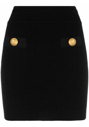 Balmain decorative button mini skirt - Black