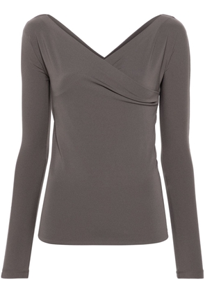 Fabiana Filippi asymmetric-neck layered blouse - Grey