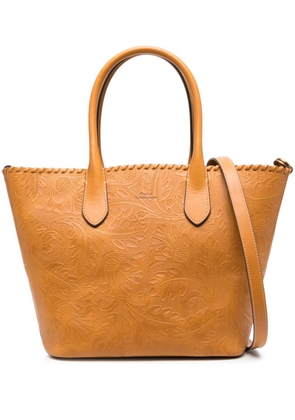 Polo Ralph Lauren medium Bellport Tooled leather tote bag - Brown