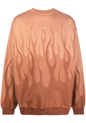 Vision Of Super flame-printed sweatshirt - Brown