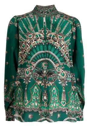Camilla graphic-print silk blouse - Multicolour