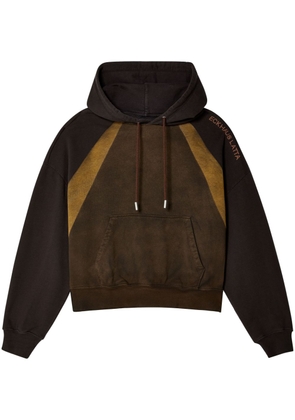 Eckhaus Latta logo-print cotton hoodie - Brown