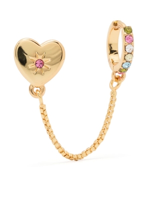 Bimba y Lola crystal-embellished heart ear cuff - Gold
