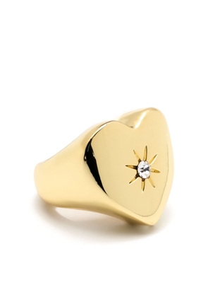 Bimba y Lola crystal-embellished heart ring - Gold