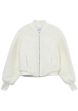 Low Classic textured-finish zipped bomber jacket - White