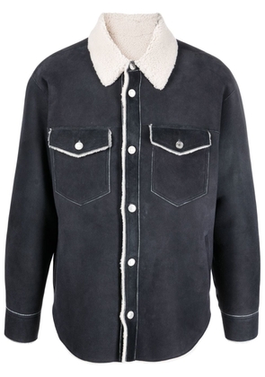 MARANT oversize shearling shirt jacket - Black