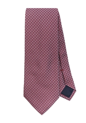 Corneliani pattern-jacquard silk tie - Red