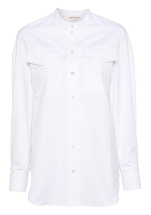 Alexander McQueen band-collar cotton shirt - White