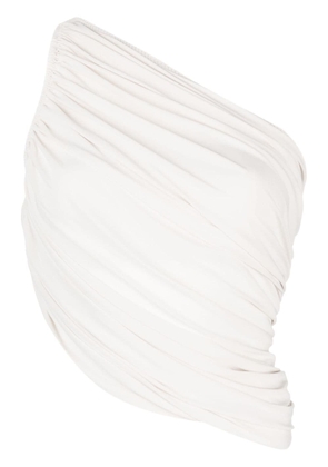 Norma Kamali Diana asymmetric ruched top - White
