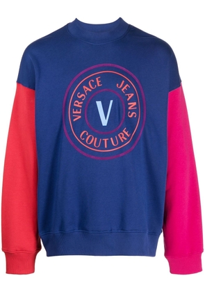 Versace Jeans Couture logo-print colour-block sweatshirt - Blue