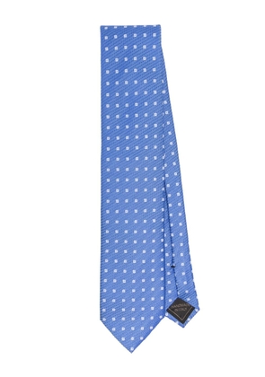 Brioni patterned-jacquard silk tie - Blue