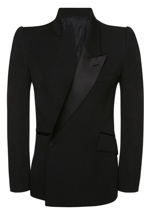 Alexander McQueen asymmetric tuxedo jacket - Black