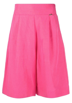 LIU JO high-waisted straight-leg shorts - Pink