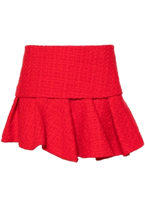 Maje pleated tweed mini skirt - Red