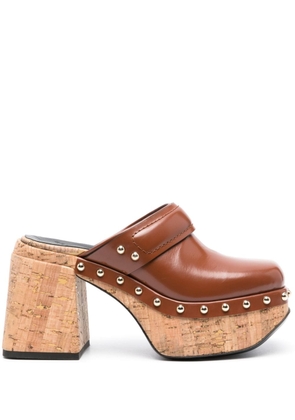 Dorothee Schumacher stud-embellished leather platform mules - Brown