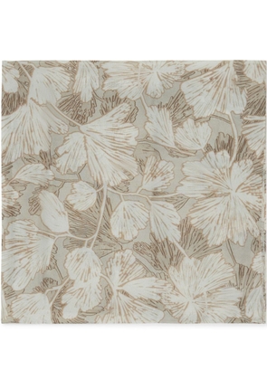 Brunello Cucinelli floral-print silk scarf - Neutrals