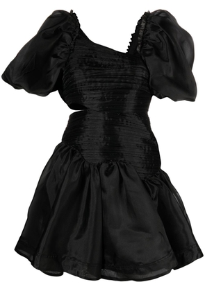 Aje Joan asymmetric puff-sleeves dress - Black