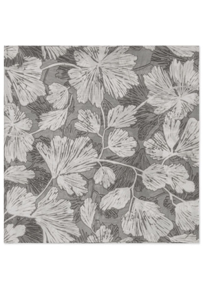 Brunello Cucinelli floral-print silk scarf - Grey